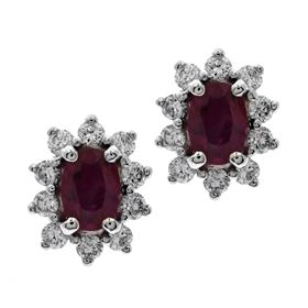 Picture of Oval center with four prongs earrings