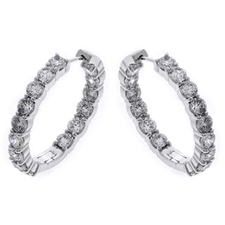 Picture of Oval shape hoops prong set inside-outside