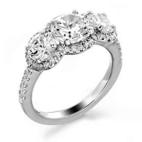 Picture of Three stone halo split prong set