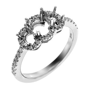 Picture of Three stone halo oval shape stones 