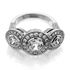 Picture of Three row three stone halo bezel set