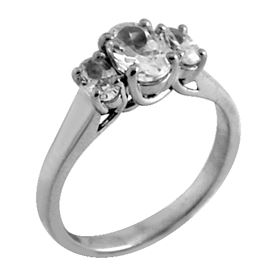 Picture of Three stone trellis ring with oval stones