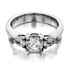 Picture of Three stone ring pear side stones round center