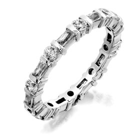 Picture of Bar set round and baguette cut stones eternity band