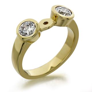 Picture of Bezel set side stones open center ring