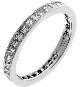 Picture of Princess cut stones channel set eternity band