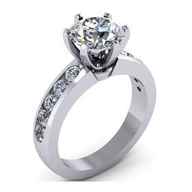 Picture of 6 prong Solitaire with accents channel set