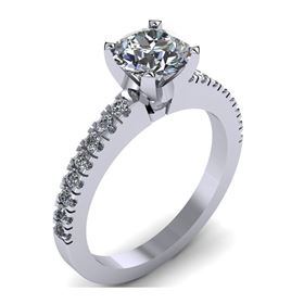 Picture of Solitaire with accents one row pre-set pave