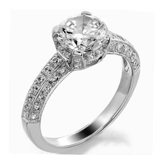 Picture of Solitaire with accents three row pave set 1