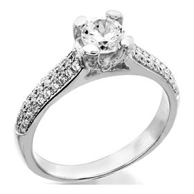 Picture of Solitaire with accents three row pave set 4