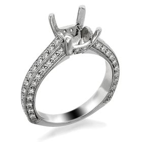 Picture of Solitaire with accents three row pave set