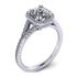 Picture of Halo ring with split shank emerald cut center