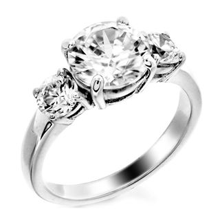 Picture of Three stone ring round stones basket style