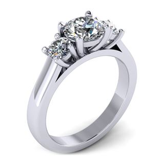 Picture of Three stone ring round stones basket style 4