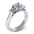 Picture of Three stone ring round stones basket style 4
