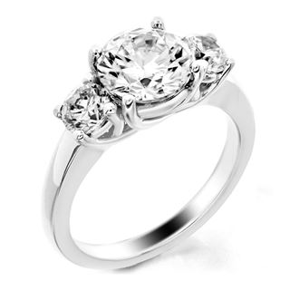 Picture of Trellis three stone ring round stones 2