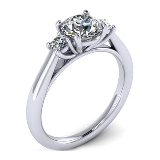 Picture of Three stone ring oval center round side stones