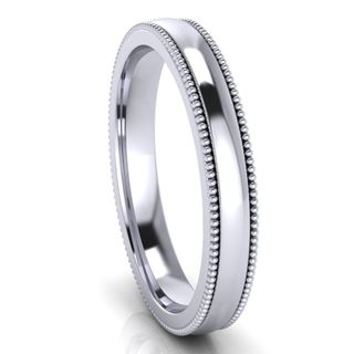 Picture of 3.0mm Platinum Half Round Comfort Fit Band With Milgrain
