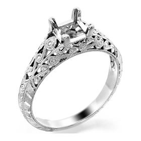 Picture of Antique ring Radiant center stone 1