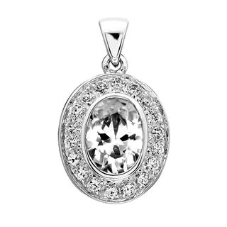 Picture of Bezel pave oval outline pendant 