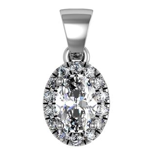 Picture of Split prong oval outline pendant 