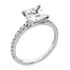 Picture of Square center with one row shared prong and small diamonds head