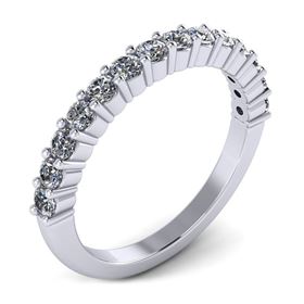 Picture of Shared prong half way wedding band
