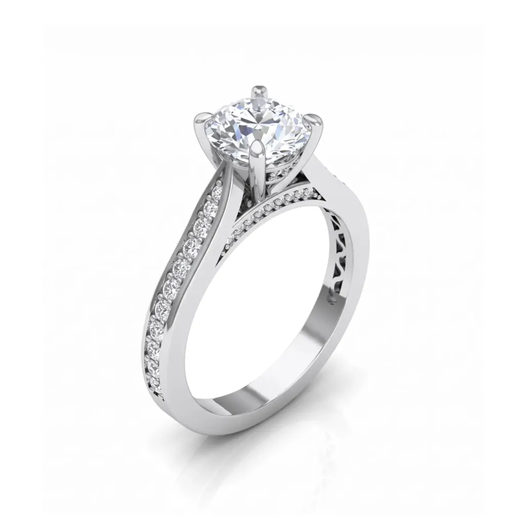 CR10075 (14K Yellow Gold, Diamond B - HI - VS2 - SI1)