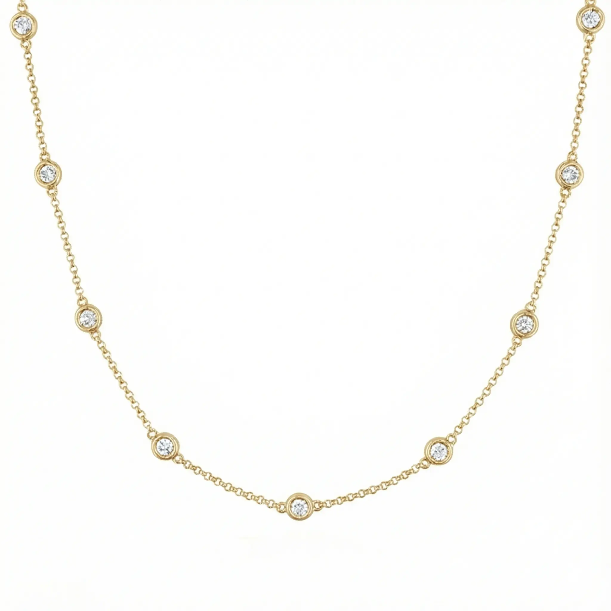 9 stone bezel necklace 