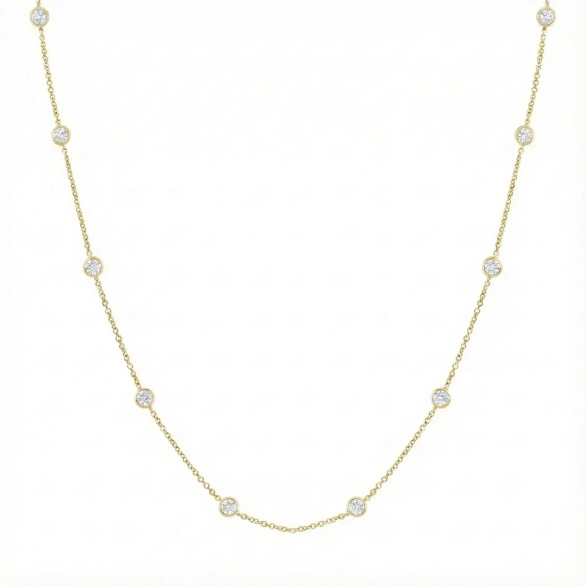 10 stone bezel necklace