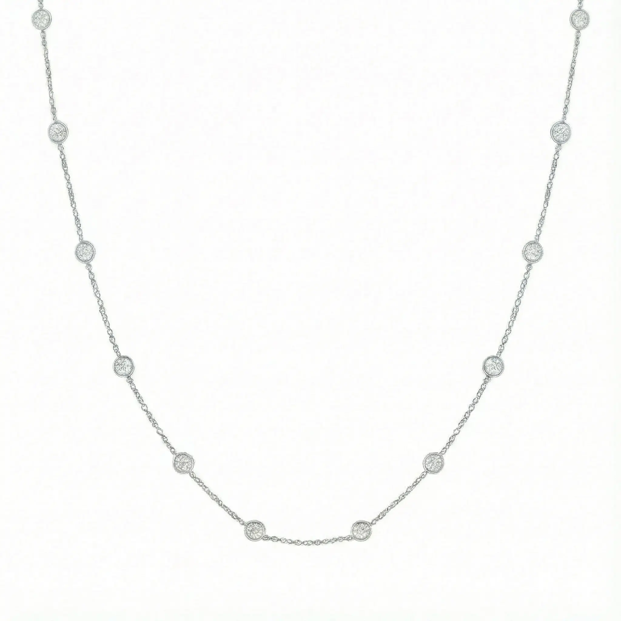 12 stone bezel necklace