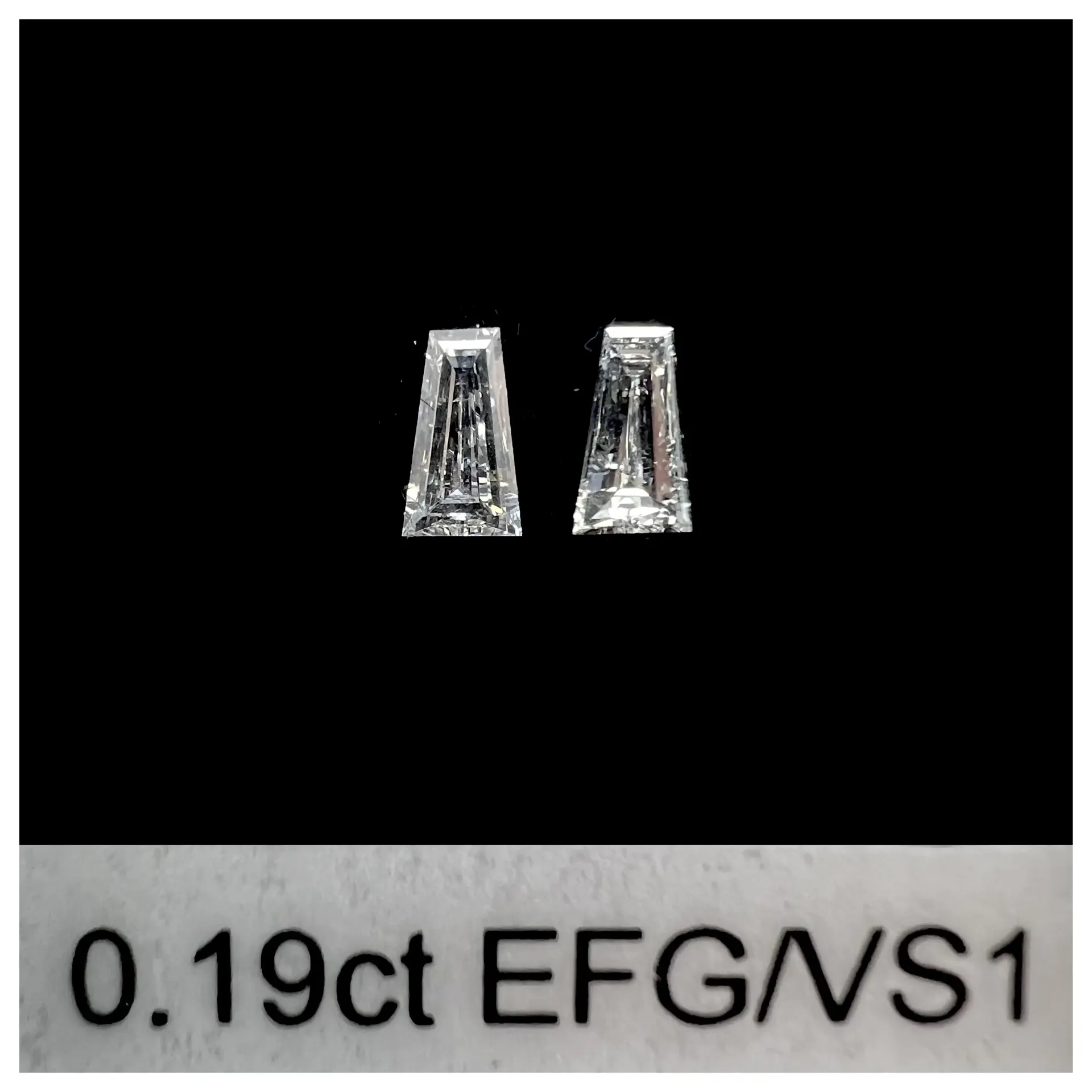 0.19ct matched pair taper baguettes