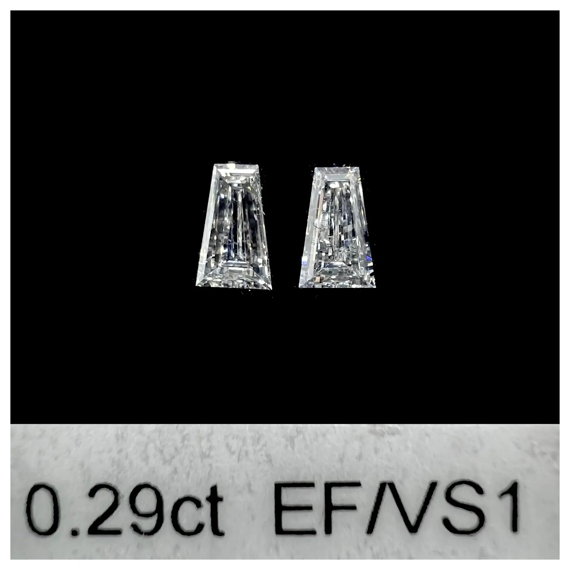 0.29ct matched pair taper baguettes