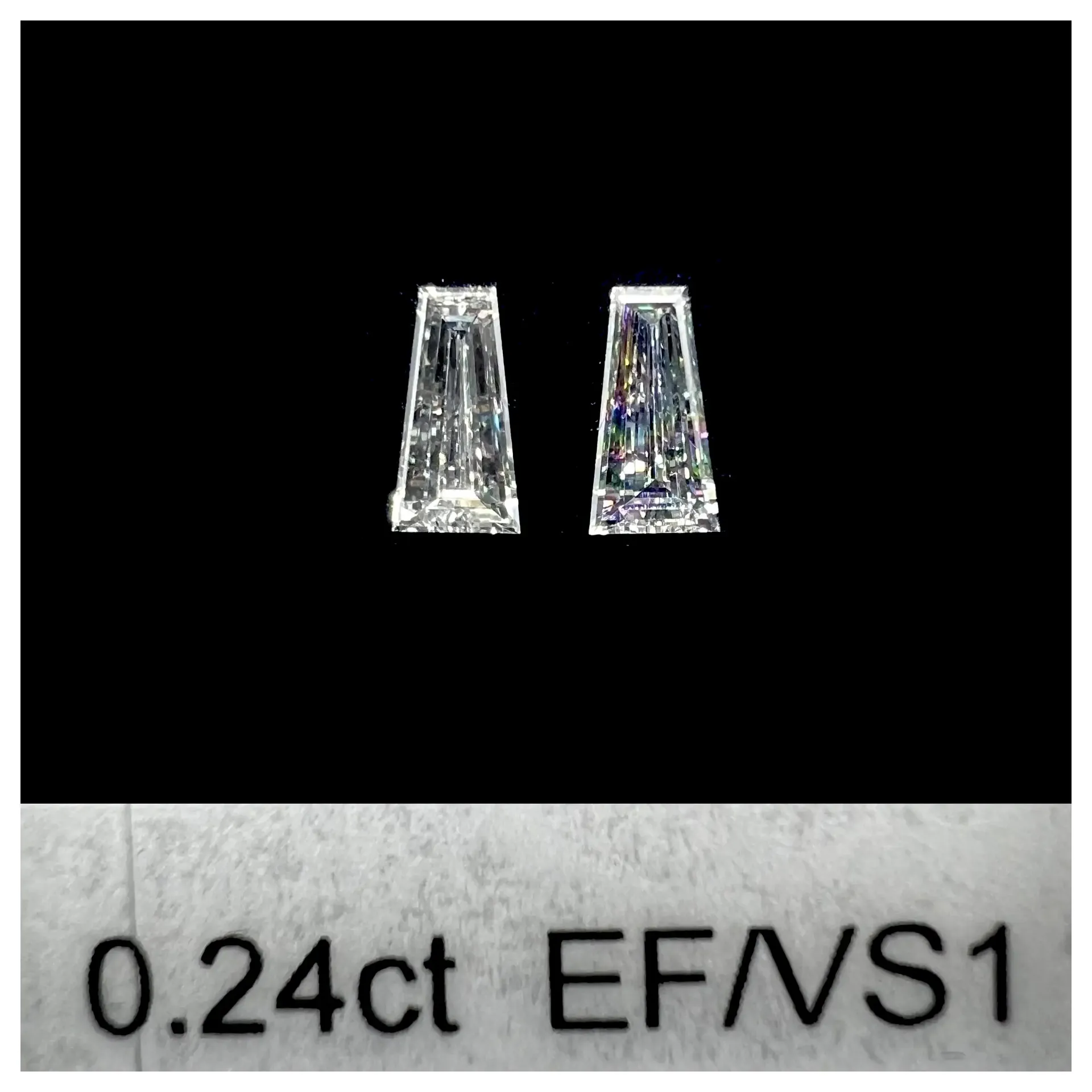 0.24ct matched pair taper baguettes