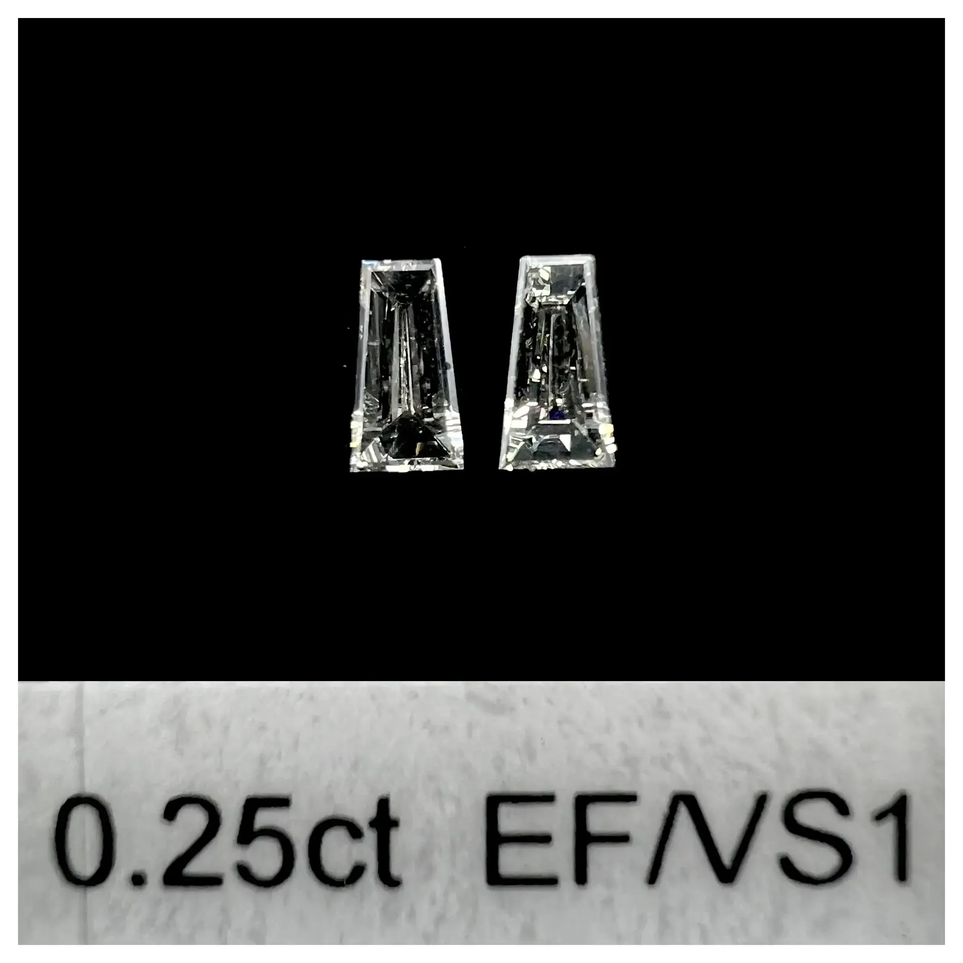 0.25ct matched pair taper baguettes