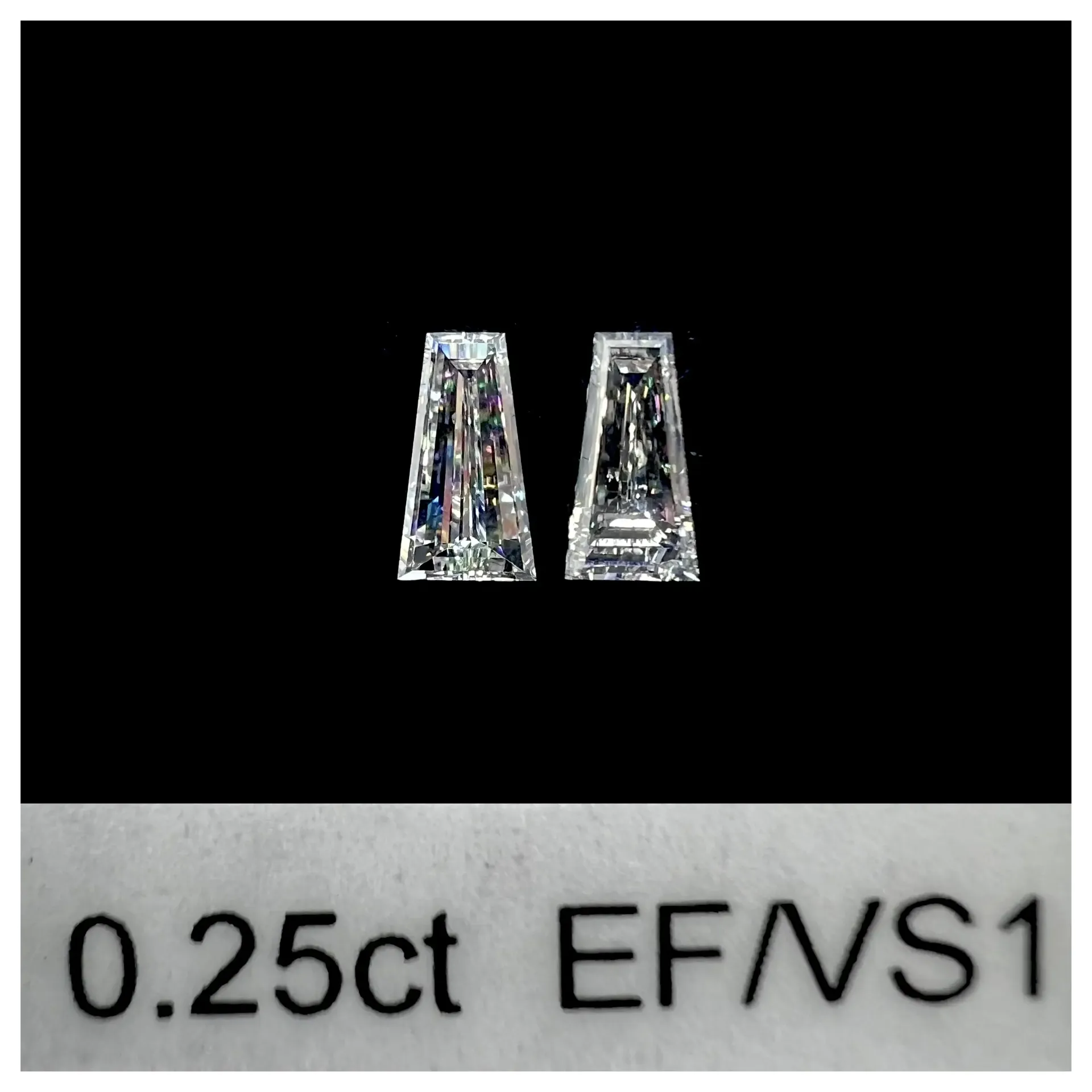 0.25ct matched pair taper baguettes