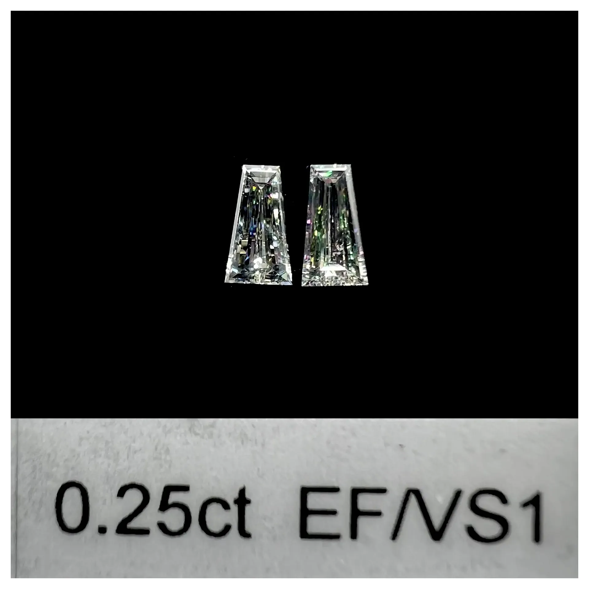 0.25ct matched pair taper baguettes