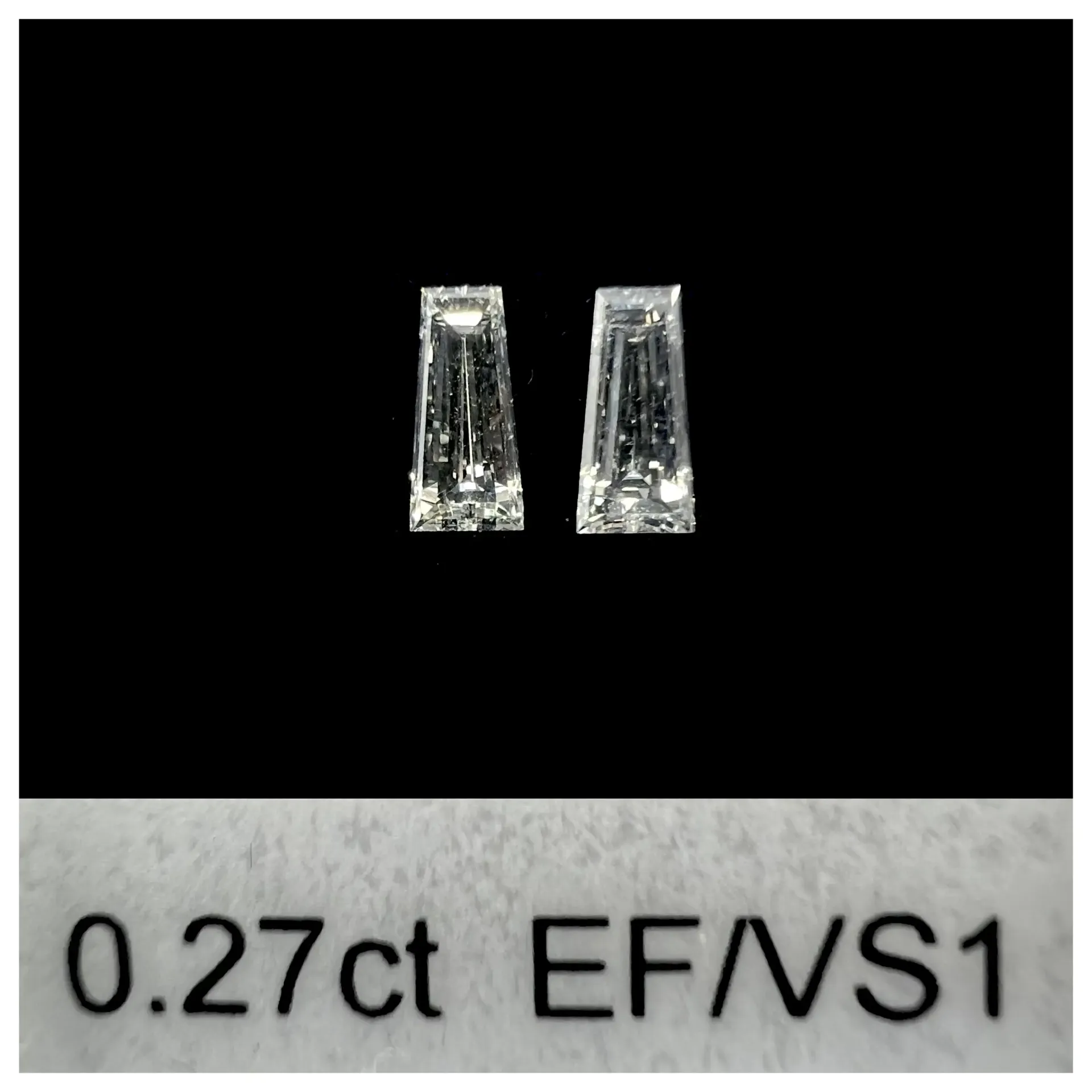 0.27ct matched pair taper baguettes