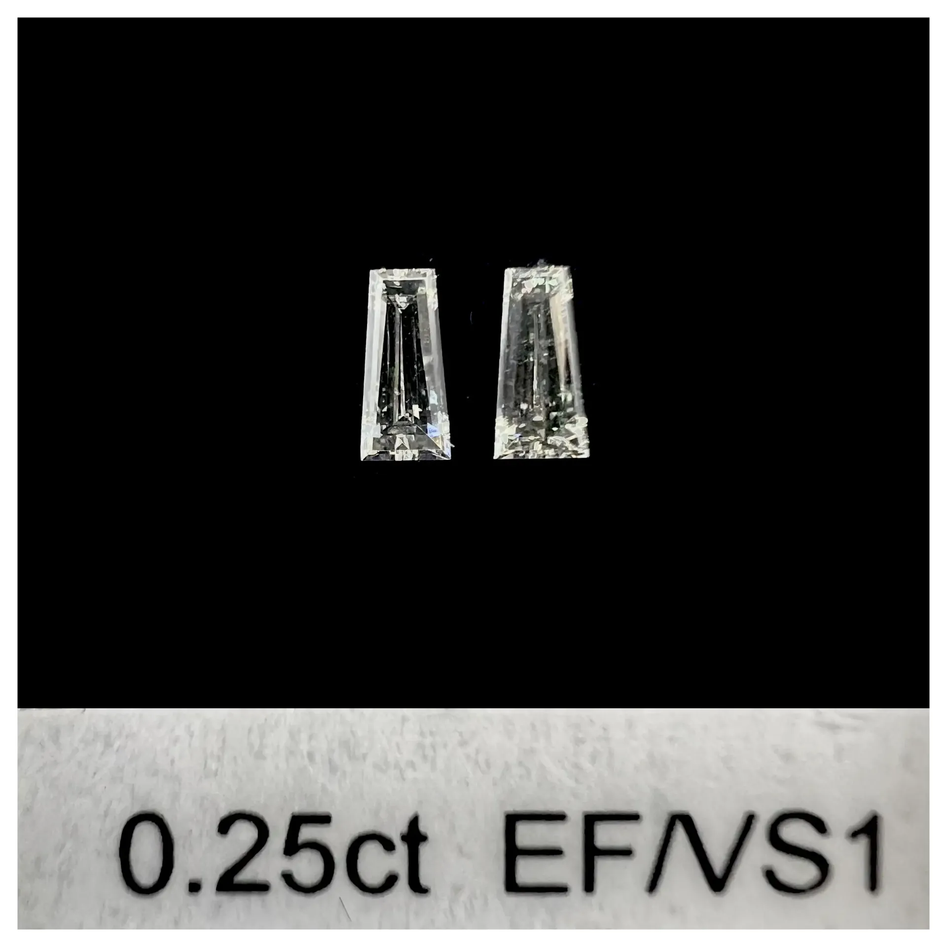0.25ct matched pair taper baguettes