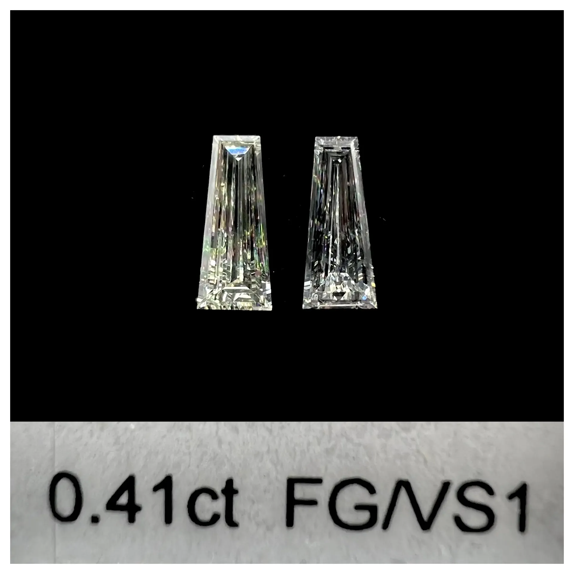 0.41ct matched pair taper baguettes