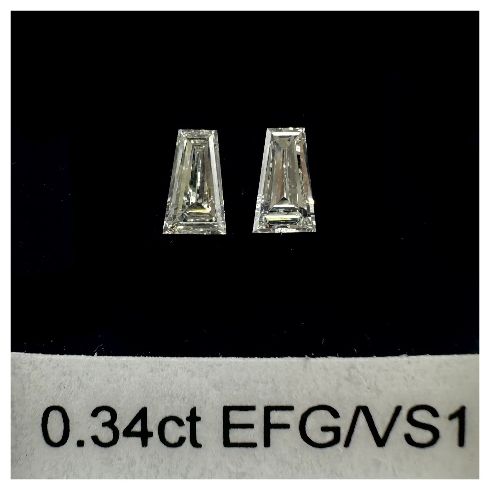 0.34ct matched pair taper baguettes