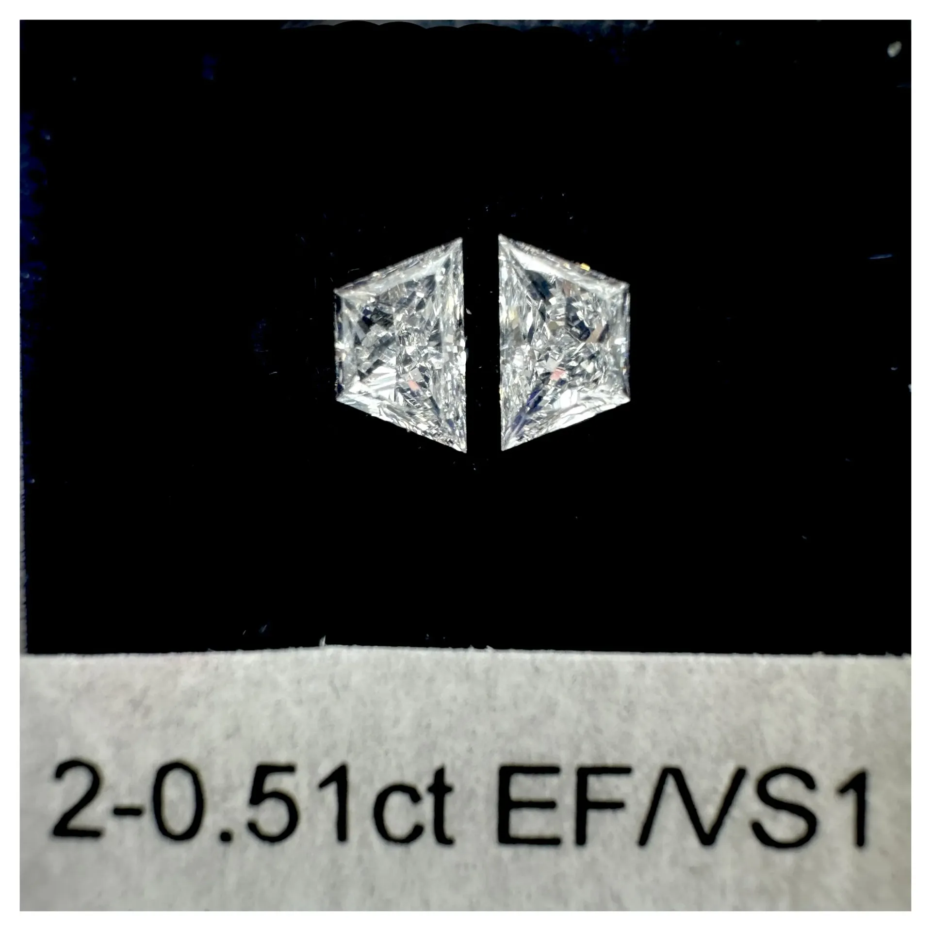 0.51ct matched pair brilliant trapezoid LAB
