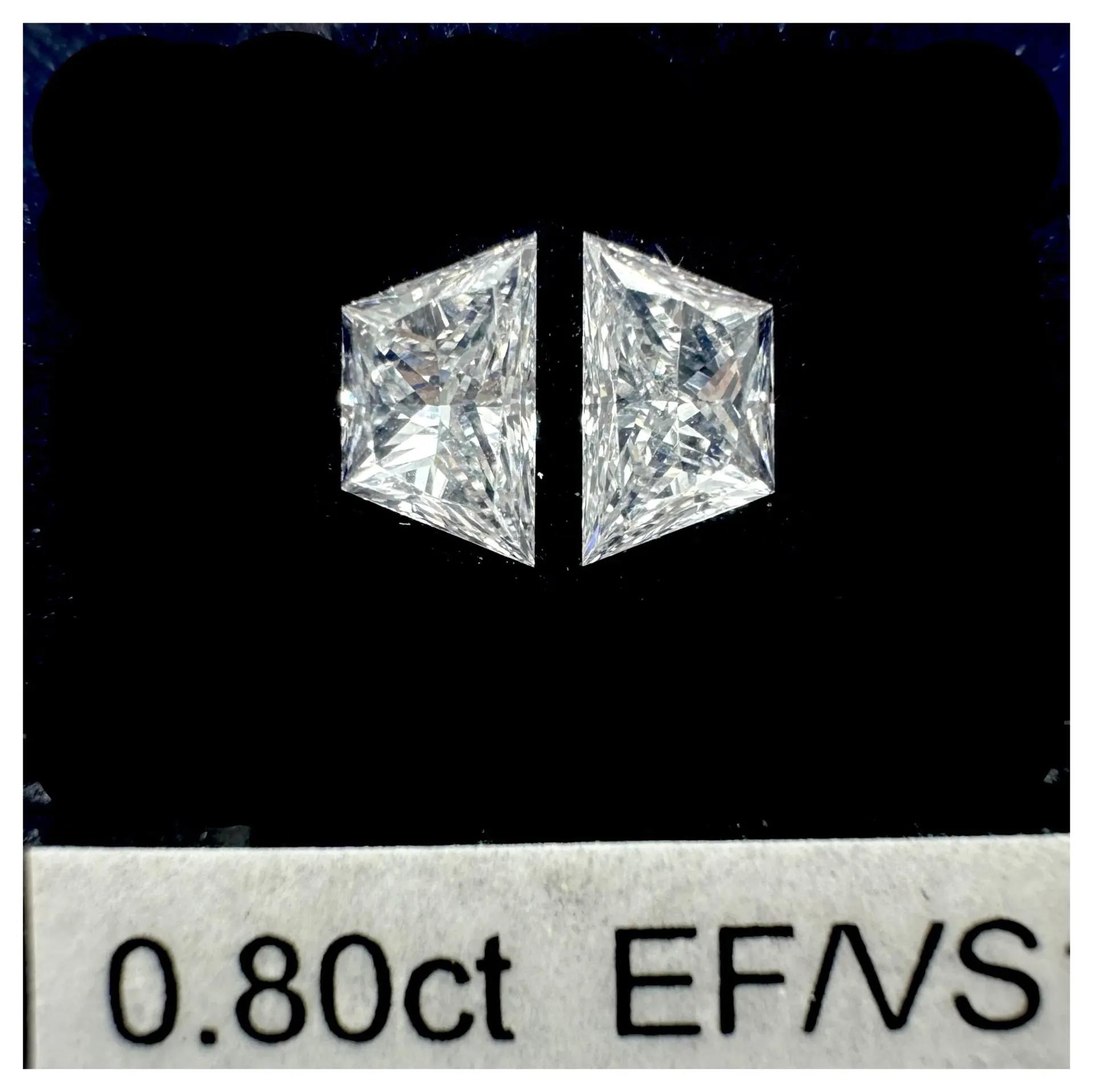 0.80ct matched pair brilliant trapezoid LAB