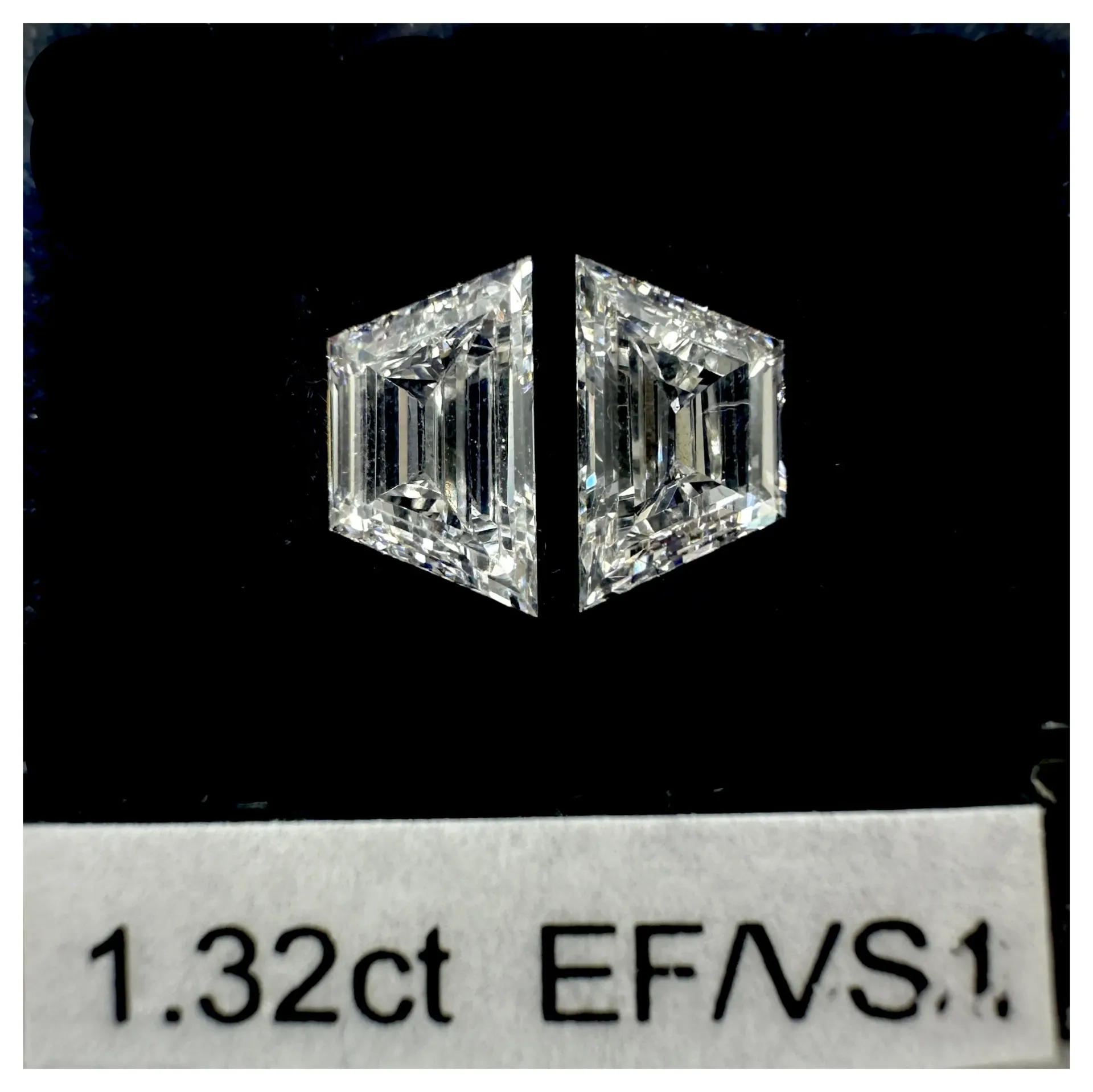 1.32ct matched pair step trapezoid LAB