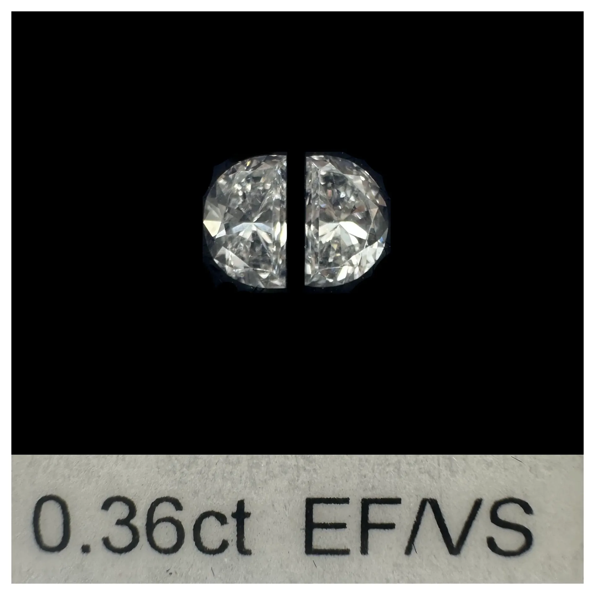 0.36ct matched pair step halfmoon LAB