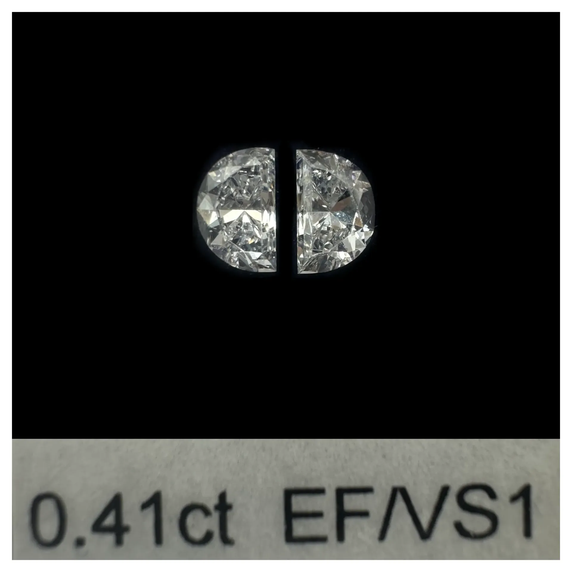 0.41ct matched pair step halfmoon LAB