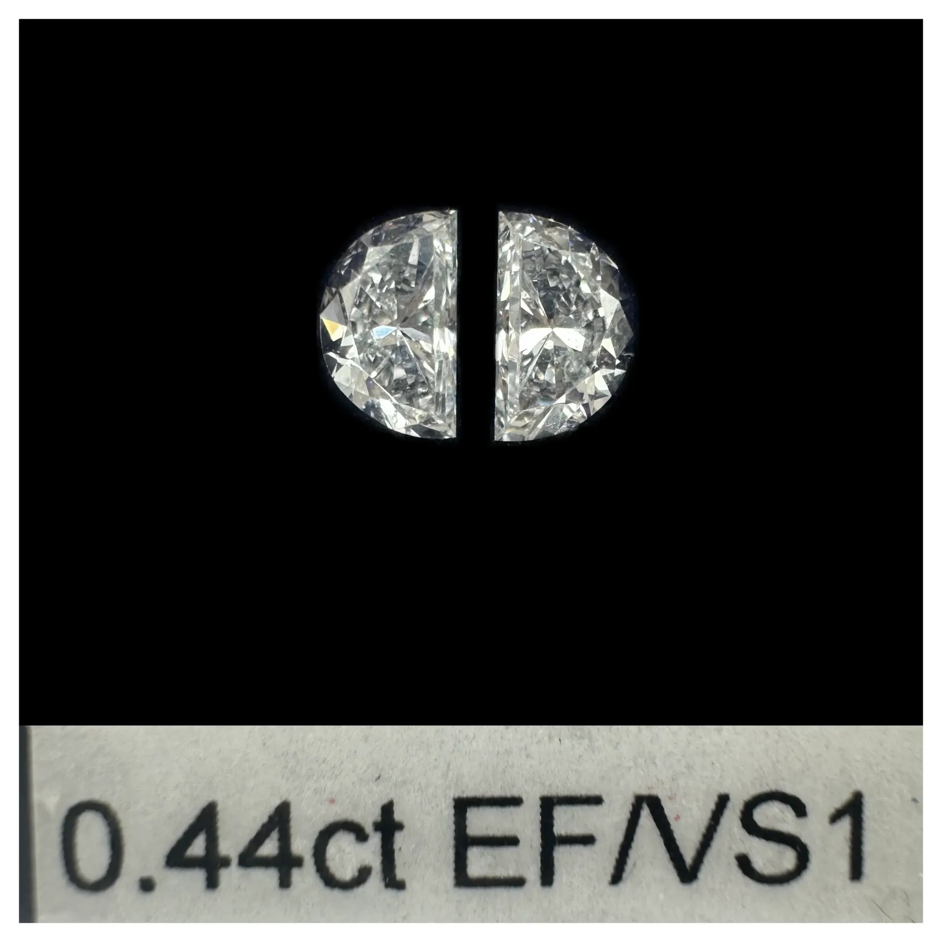 0.44ct matched pair step halfmoon LAB