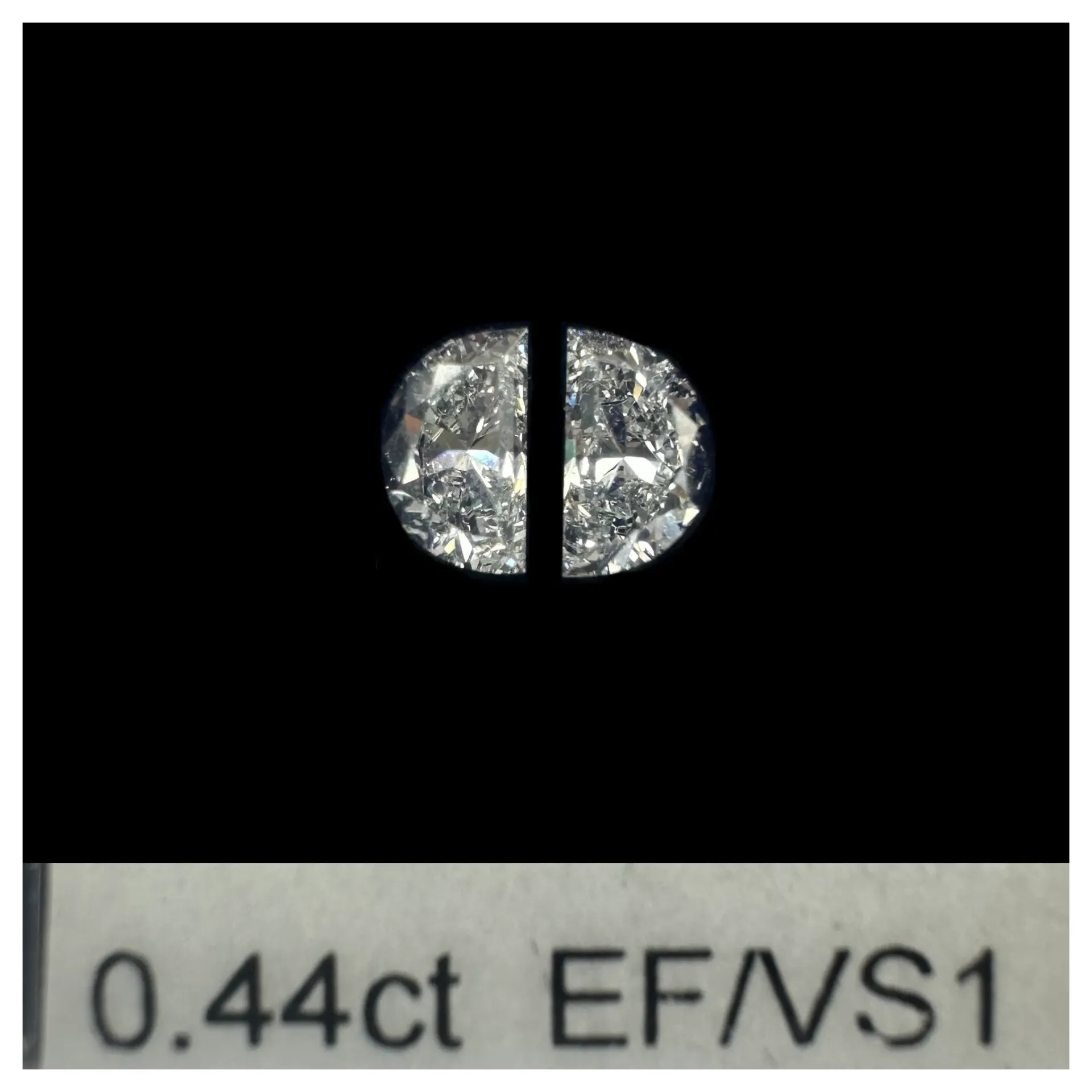 0.44ct matched pair step halfmoon LAB