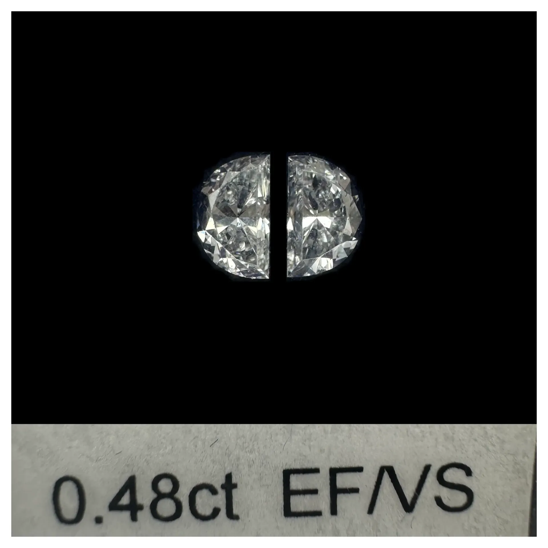 0.48ct matched pair step halfmoon LAB
