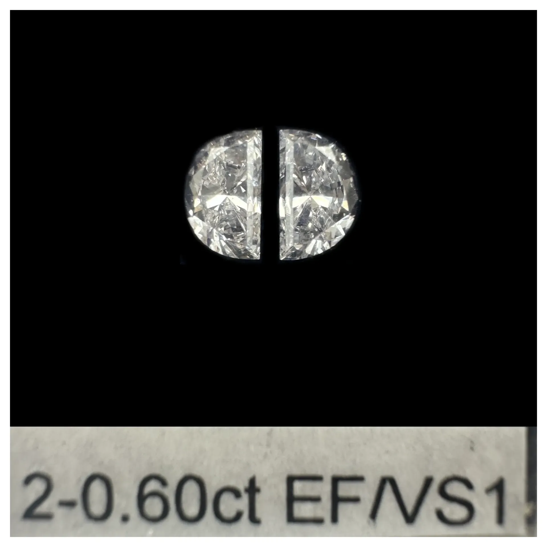0.60ct matched pair step halfmoon LAB